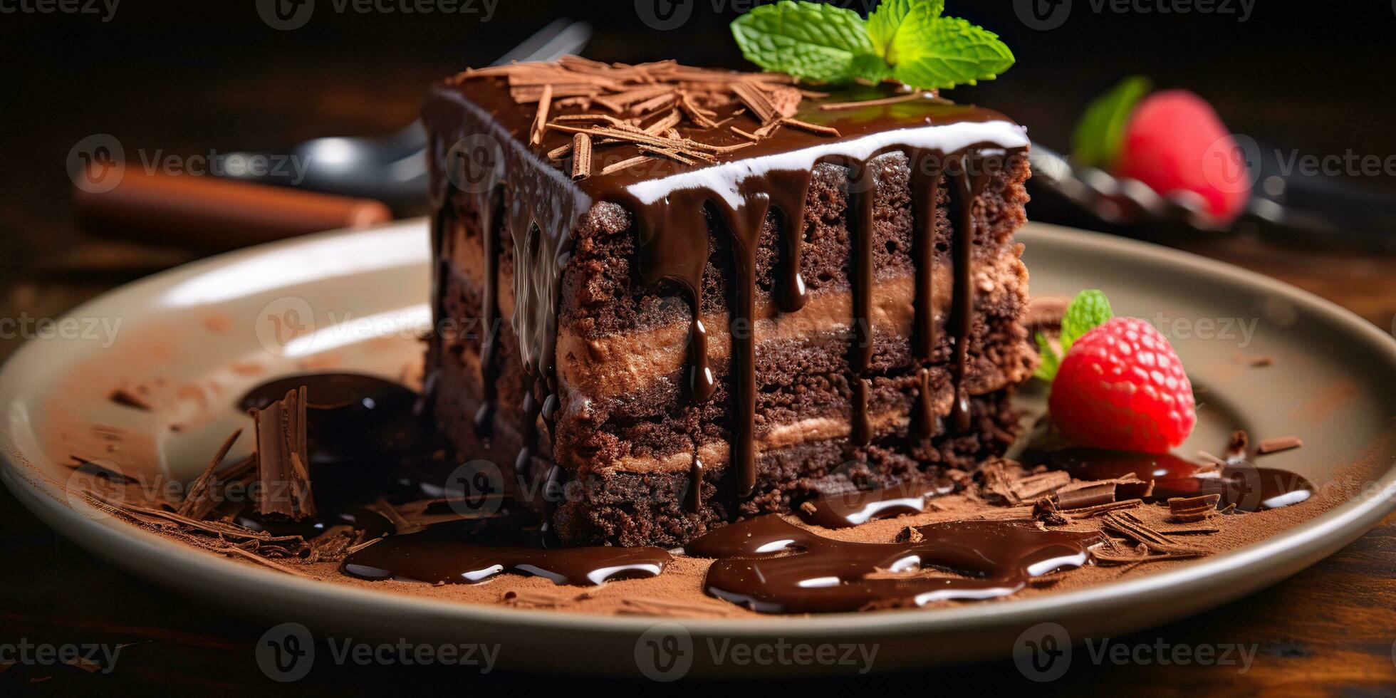 ai generato. ai generativo. dolce dolce Marrone buio cioccolato torta forno. grafico arte foto