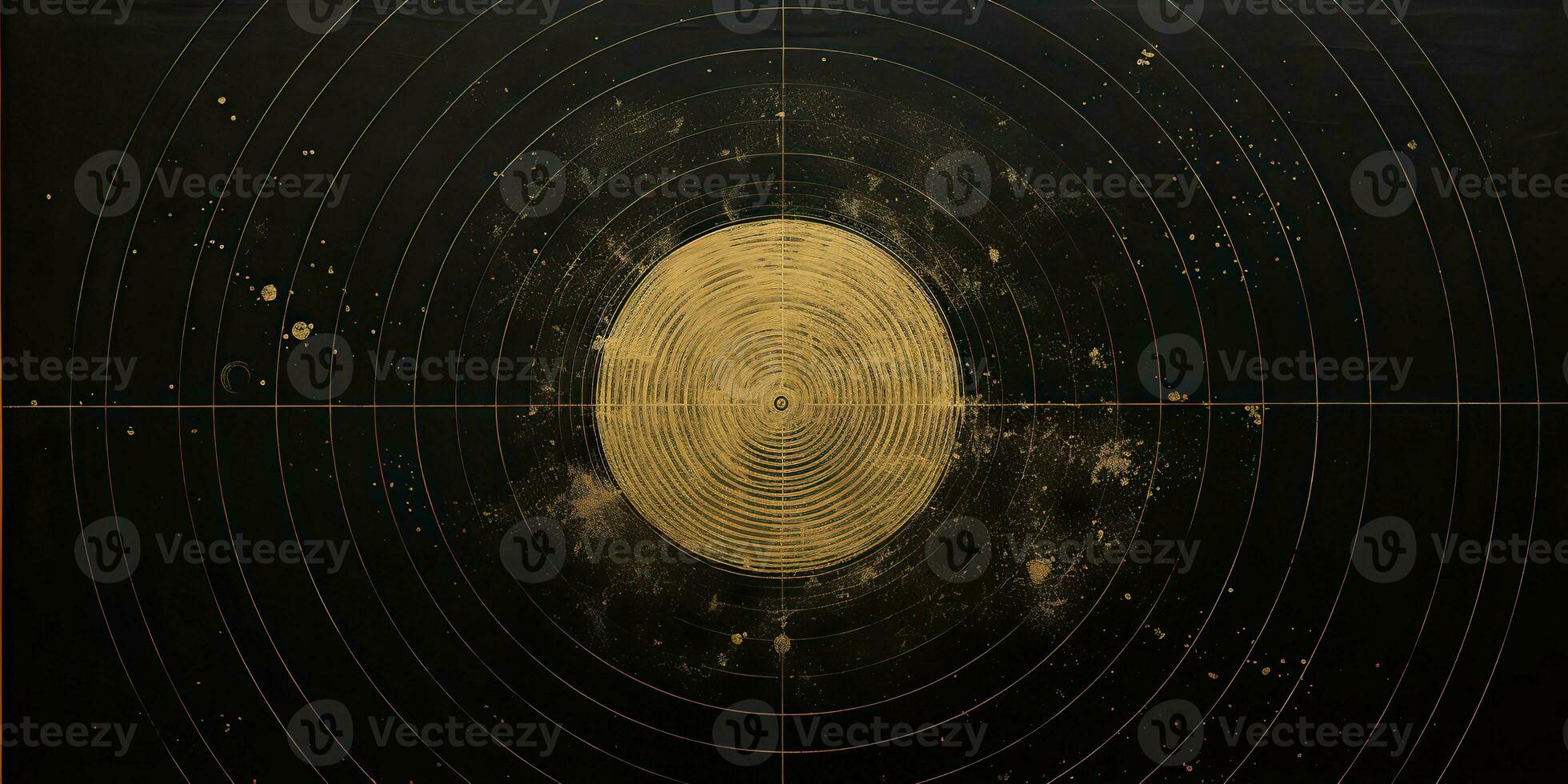 ai generato. ai generativo. minimo solare sistema pianeti manifesto. galassia spazio universo futuro avventura viaggio decorazione sfondo. grafico arte foto