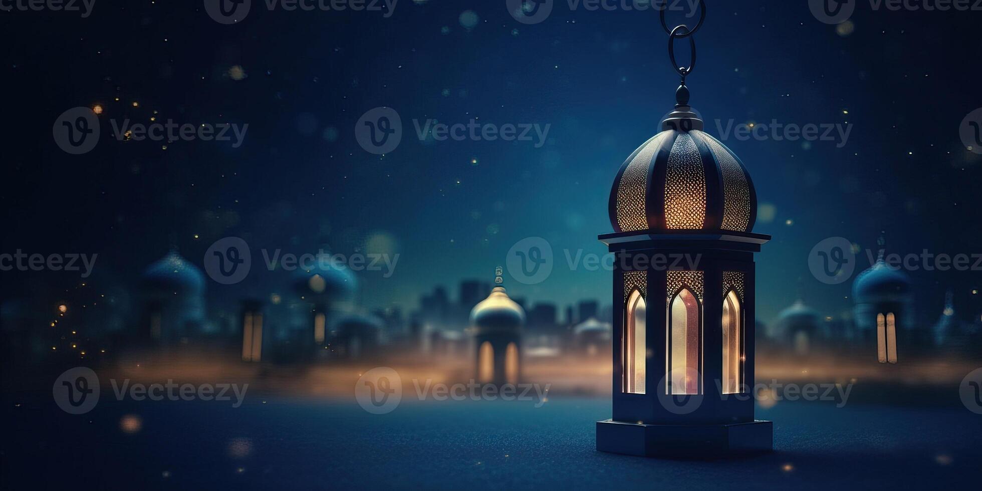 Arabo lanterna di Ramadan celebrazione sfondo illustrazione fatto con generativo ai foto