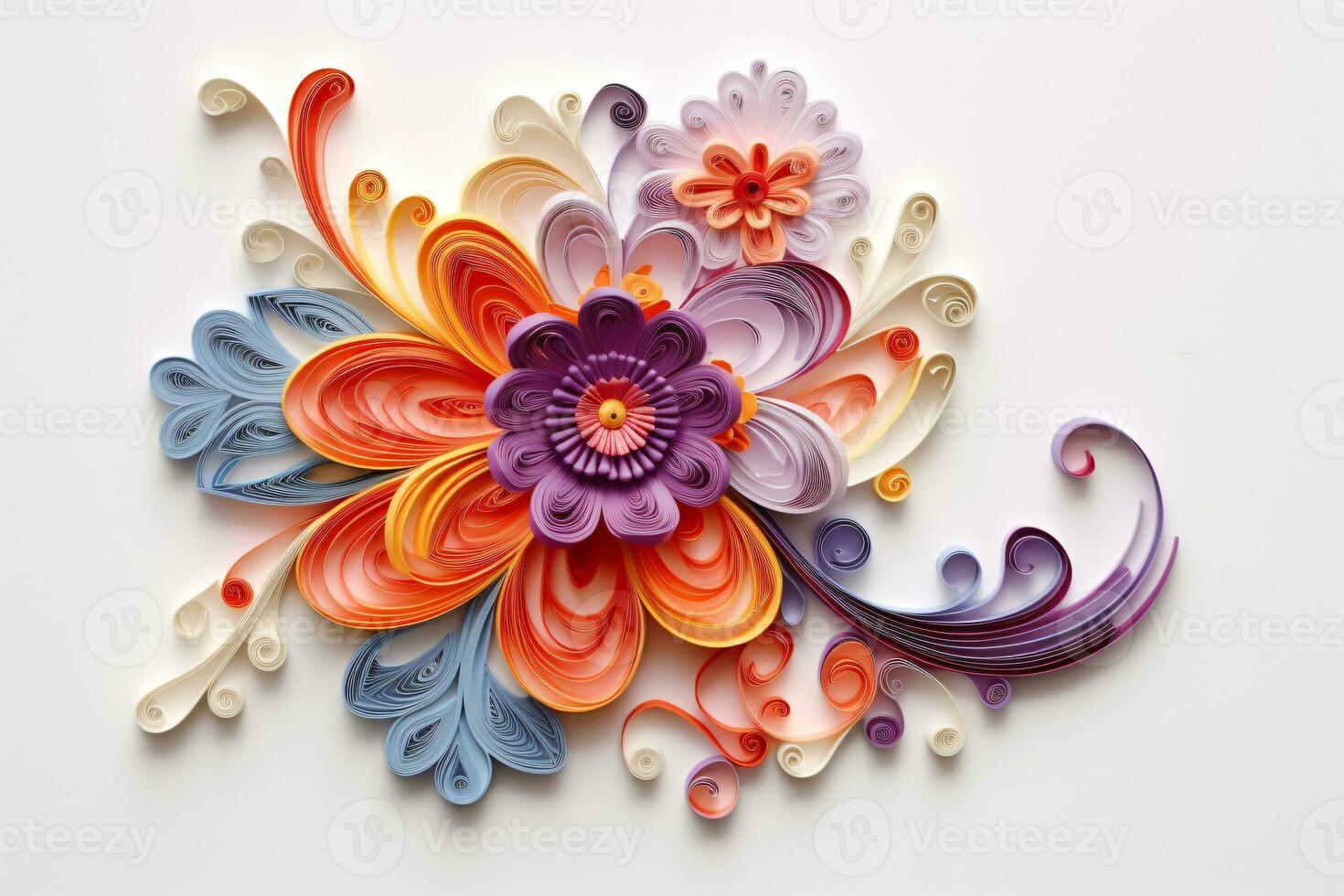 quilling fiori arte. ai generativo foto