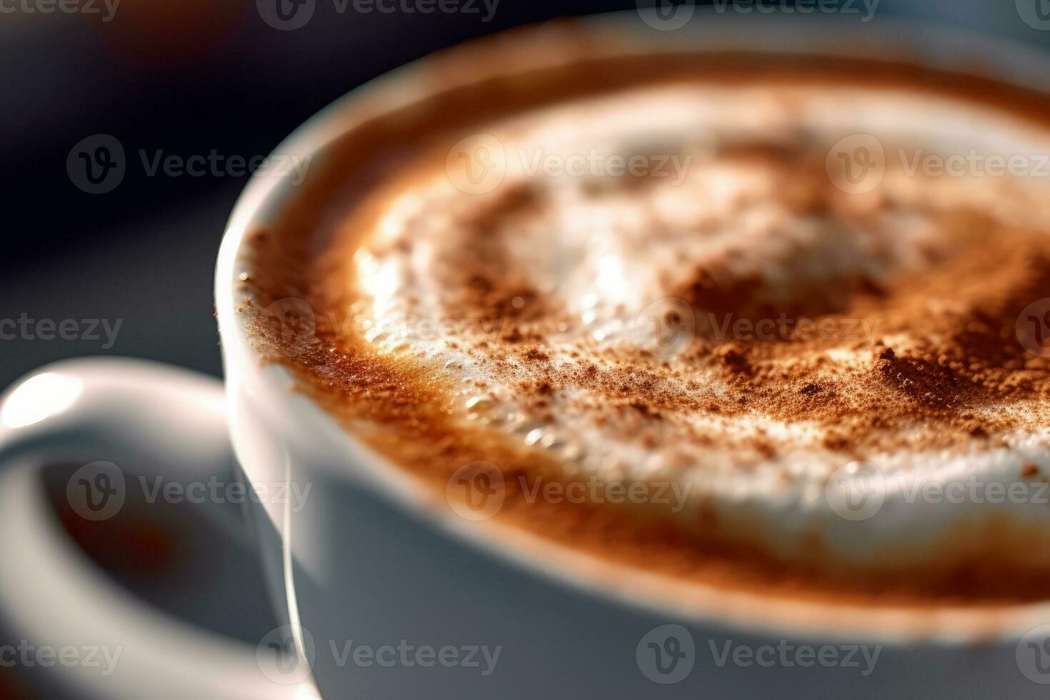 avvicinamento verticale Visualizza 90 gradi di ingredienti cappuccino, caffè. ai generato. foto