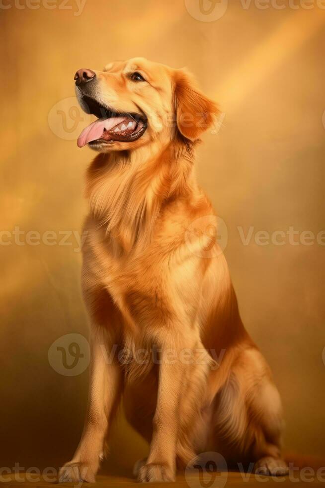 molto carino d'oro cane da riporto nel natura, nazionale geografia, largo vita animali. ai generato. foto