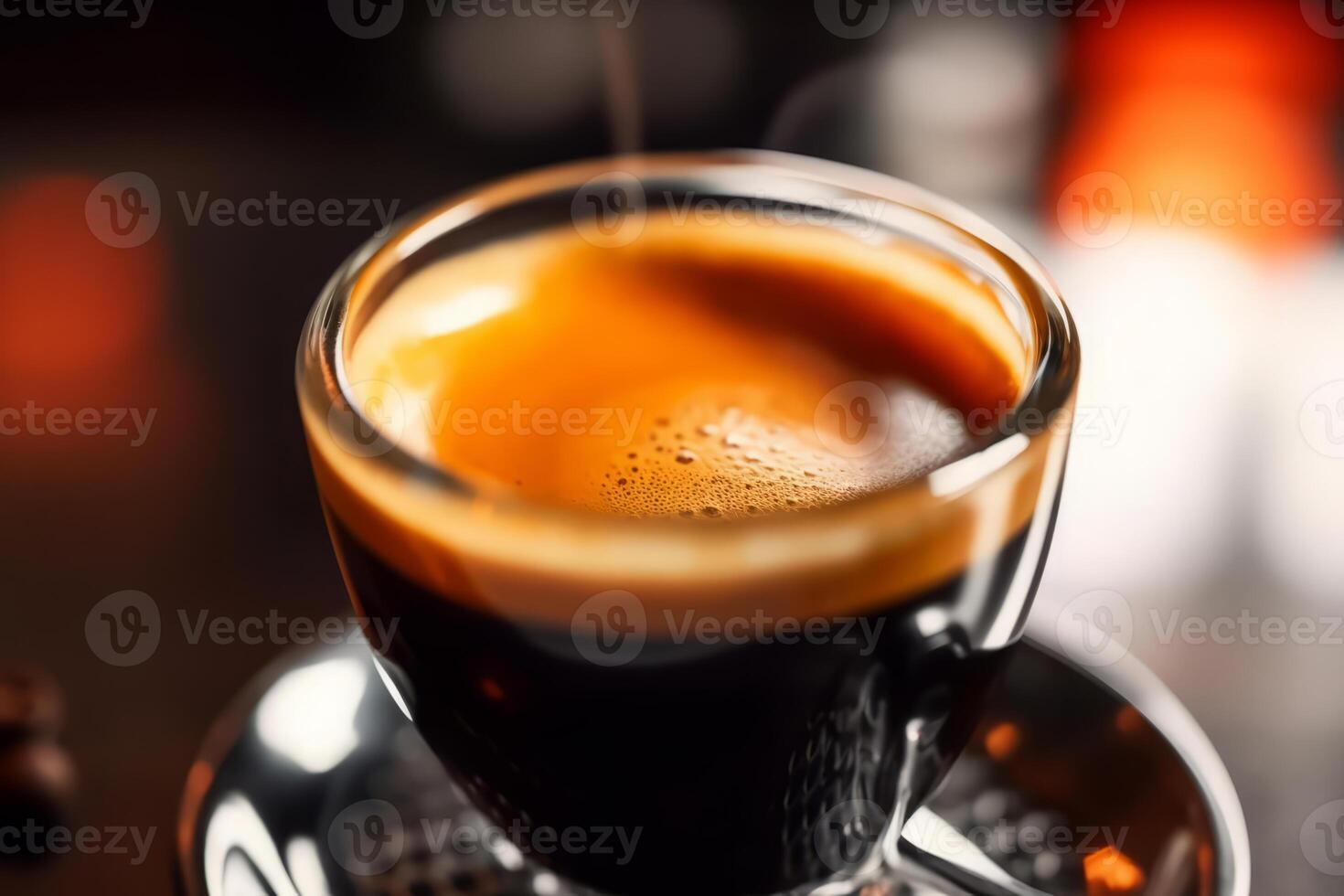 avvicinamento caffè espresso, caffè. ai generato. foto