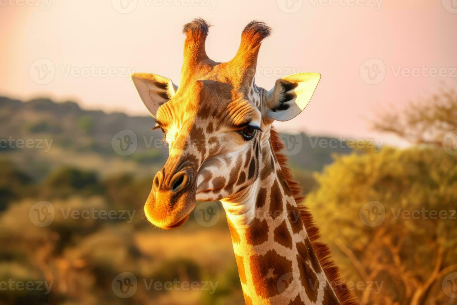 giraffe nel natura, nazionale geografia, largo vita animali. ai generato. foto