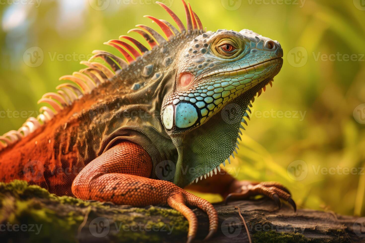 iguana nel natura, nazionale geografia, largo vita animali. ai generato. foto