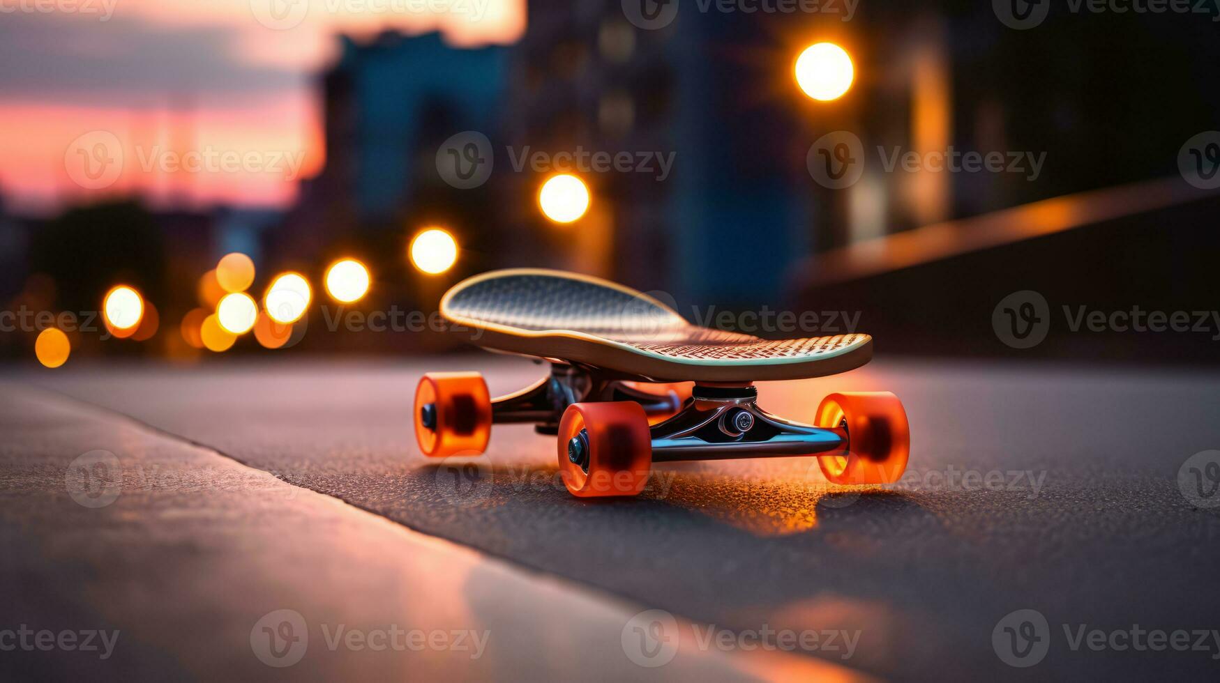 skateboard di un' bellissimo mezzi di trasporto con futuristico design. ai generato. foto
