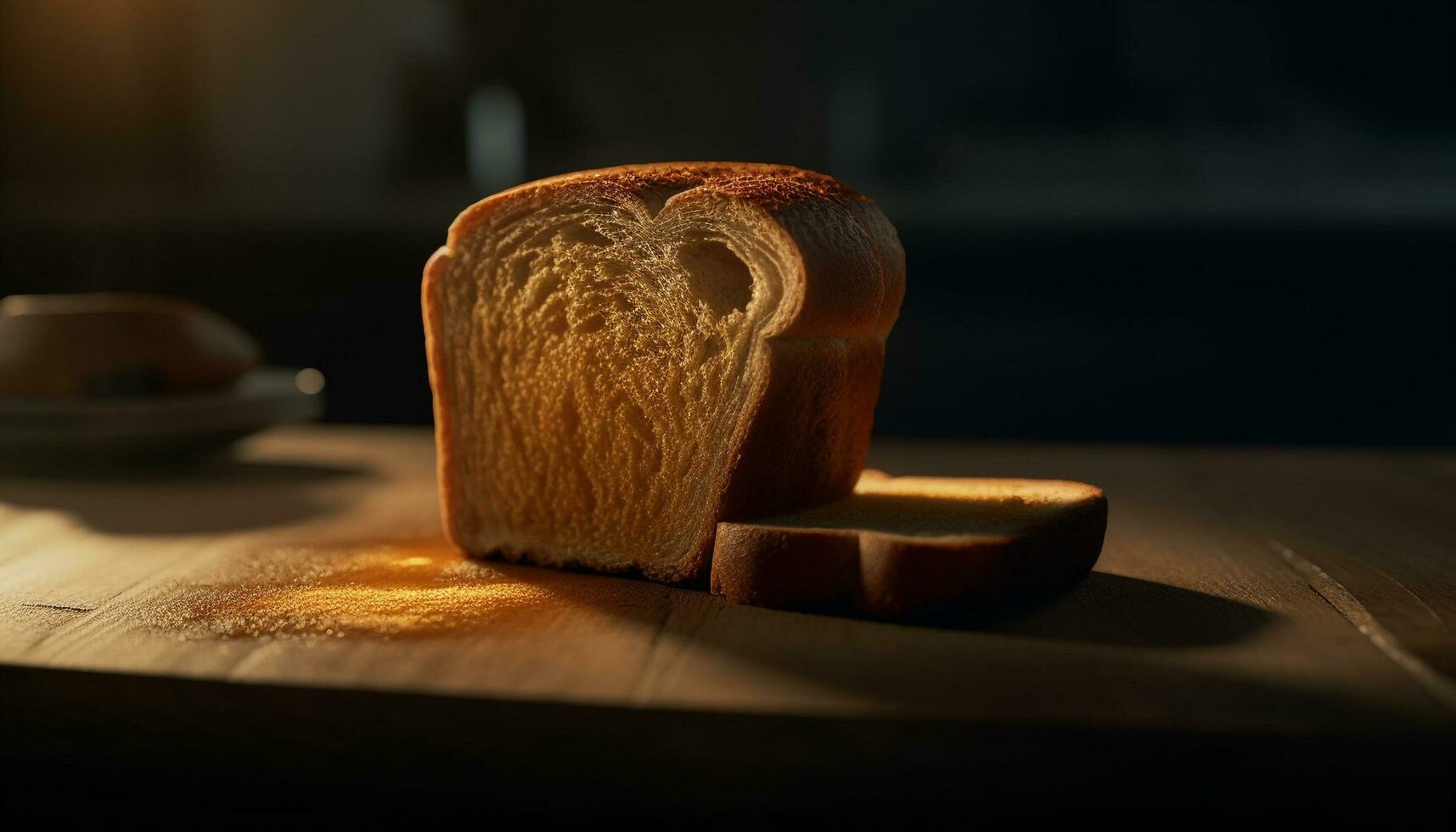 un' rustico pagnotta di fatti in casa totale Grano pane generato di ai foto