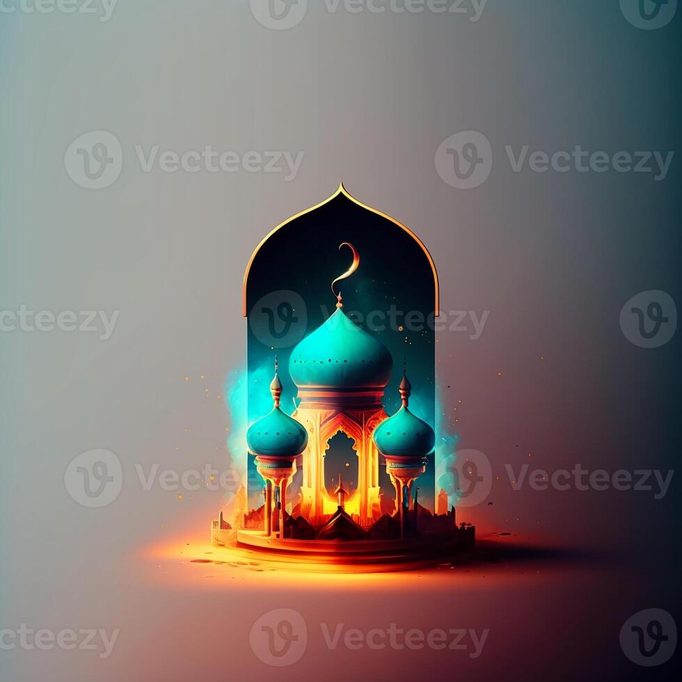 Arabo lanterna di Ramadan celebrazione sfondo illustrazione. ai generativo foto