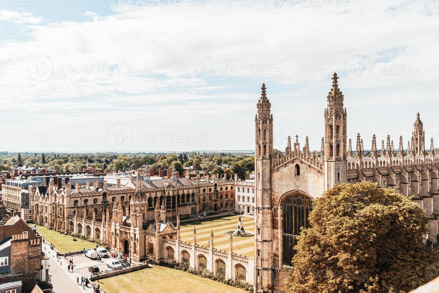 Veduta dall'alto della città di Cambridge, Regno Unito foto