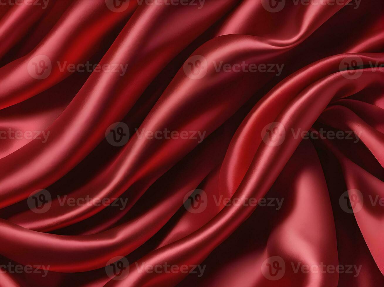 rosso raso seta morbido svolazzanti tessuto sfondo, generativo ai foto