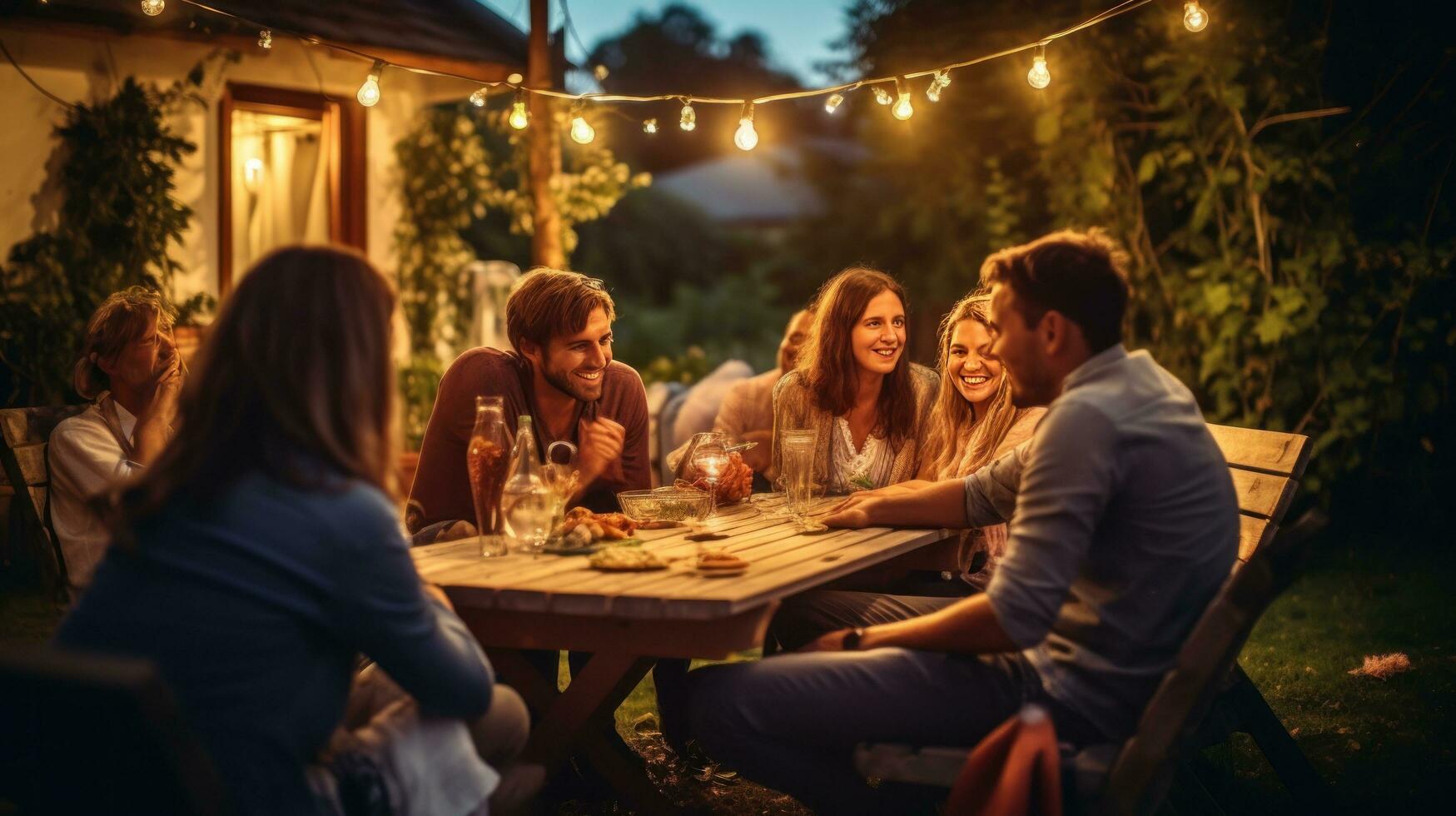 persone nel picnic nel giardino foto