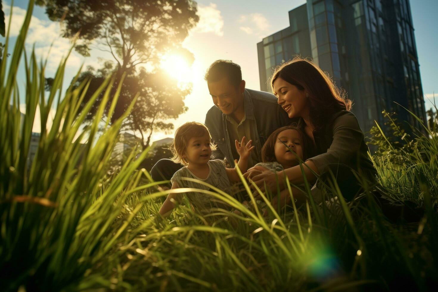 un' famiglia trascorrere tempo vicino fiume insieme foto