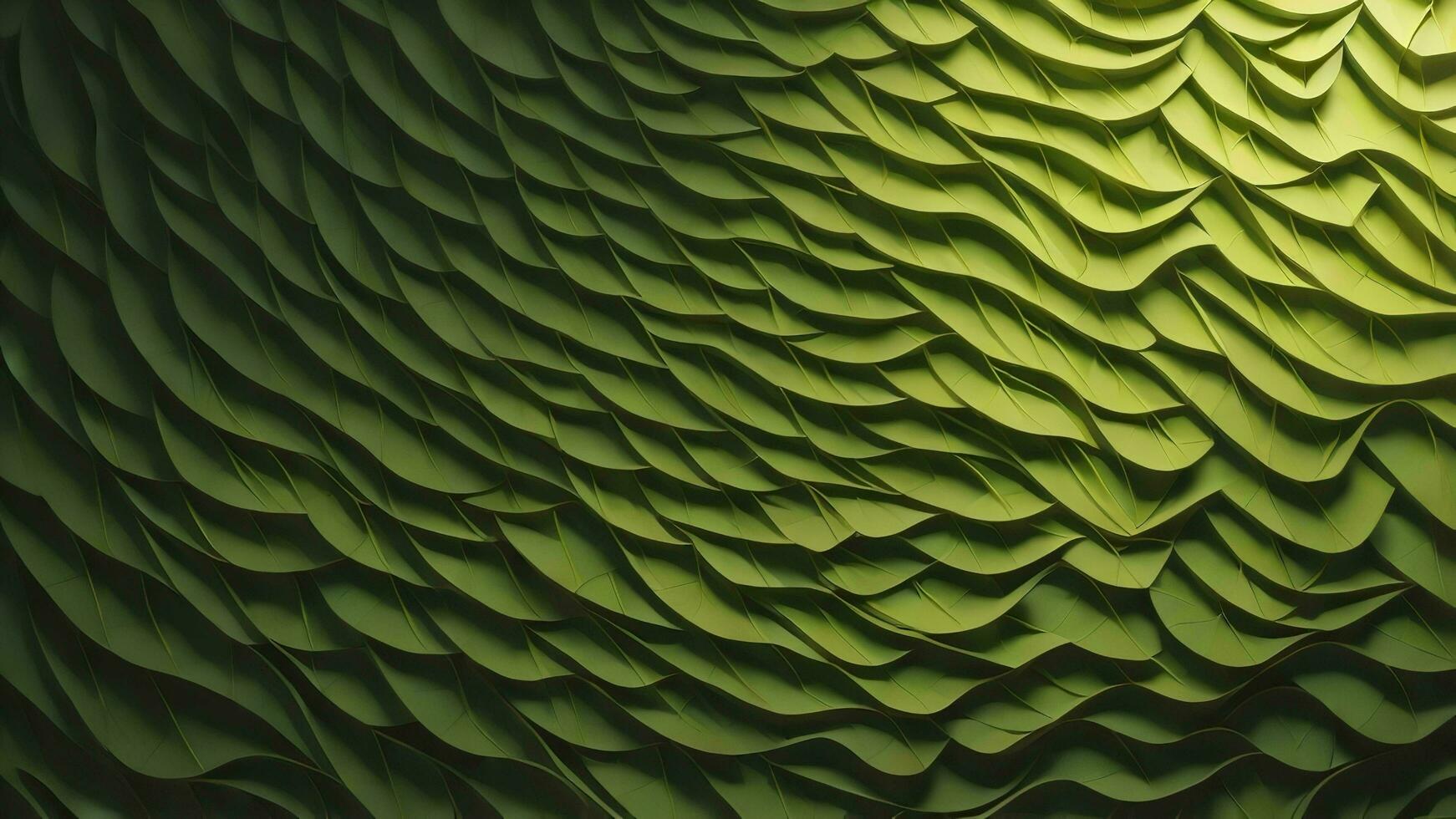 astratto verde ondulato superficie. generativo ai foto