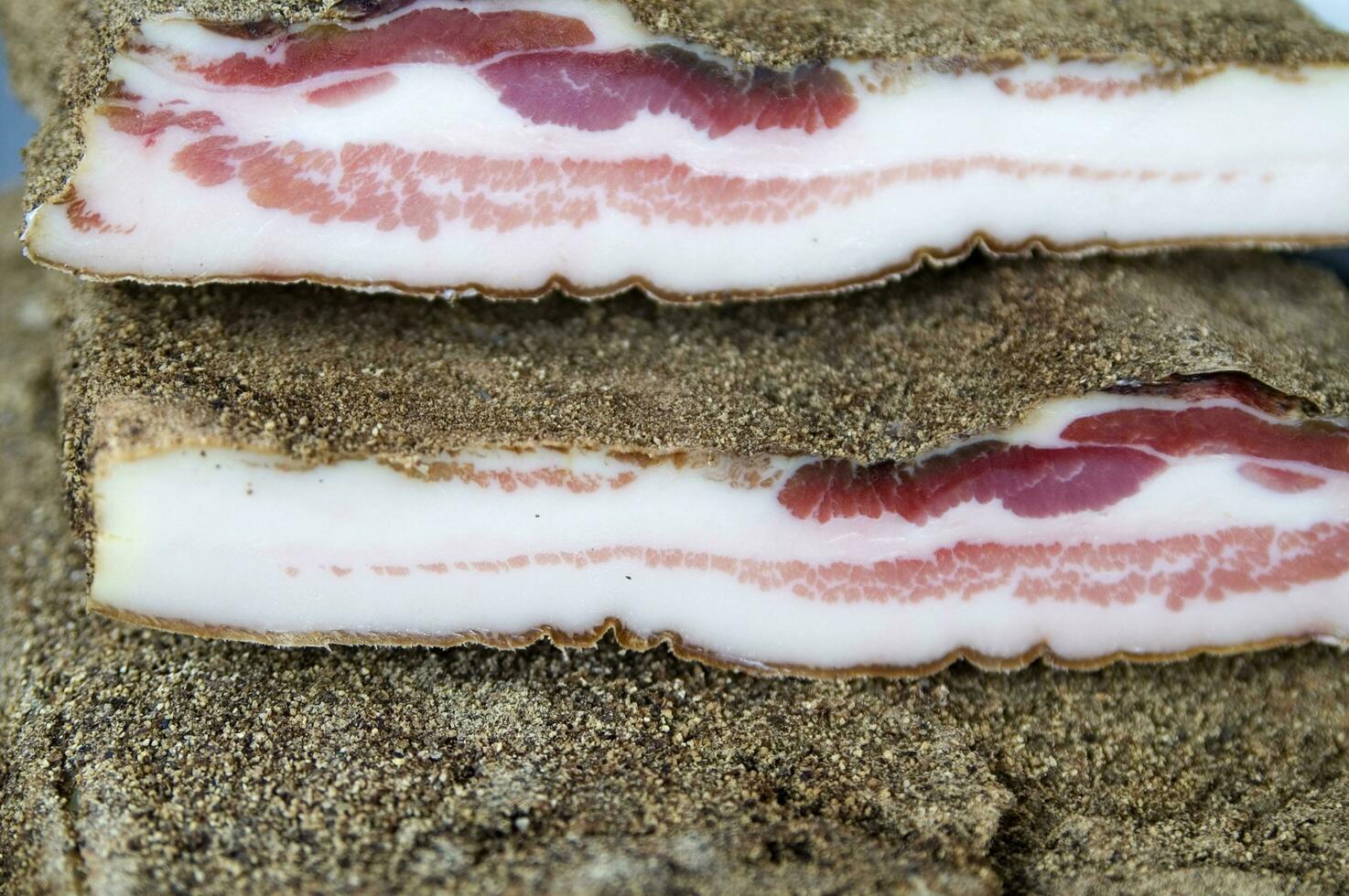 un' vicino su di un' pezzo di Bacon foto