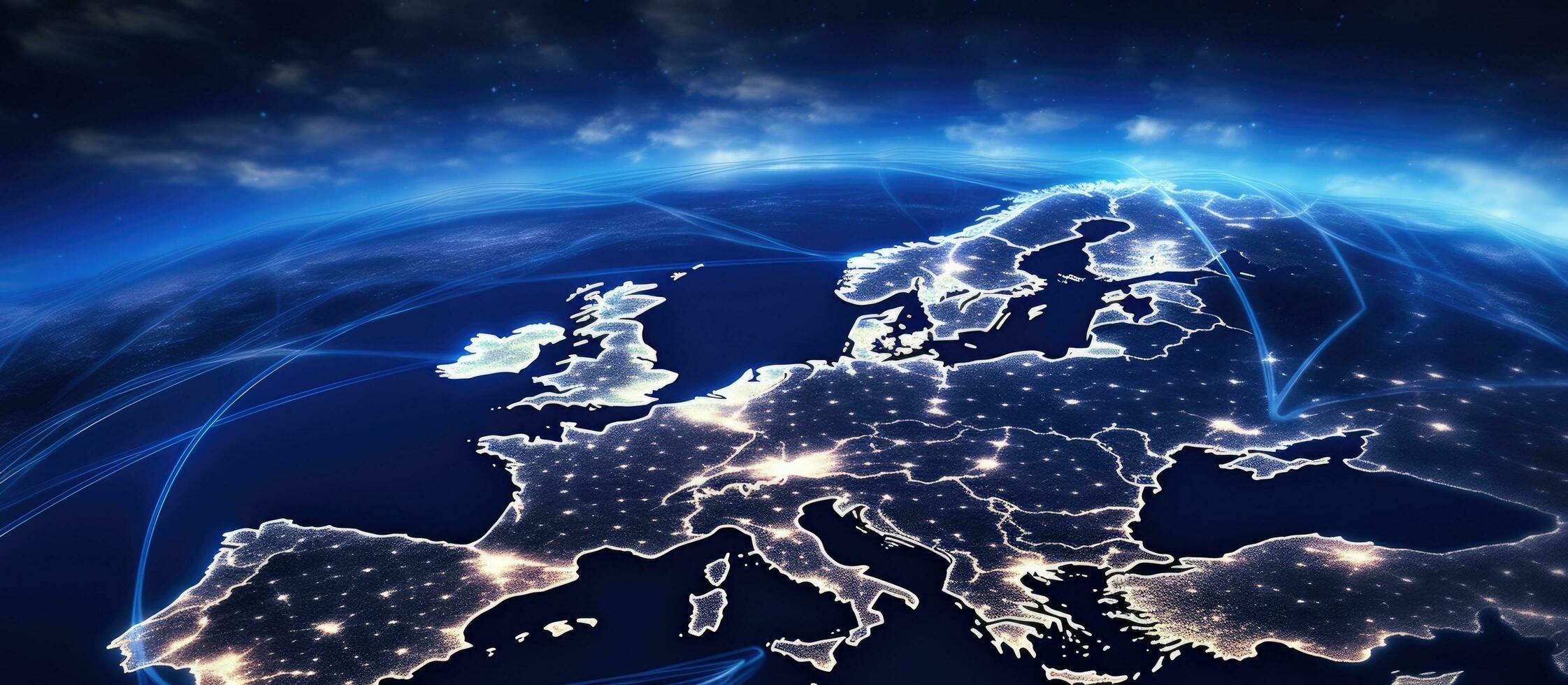 europeo connessione link supporto comunicazione tecnologia e il globale Internet Rete, facilitando foto