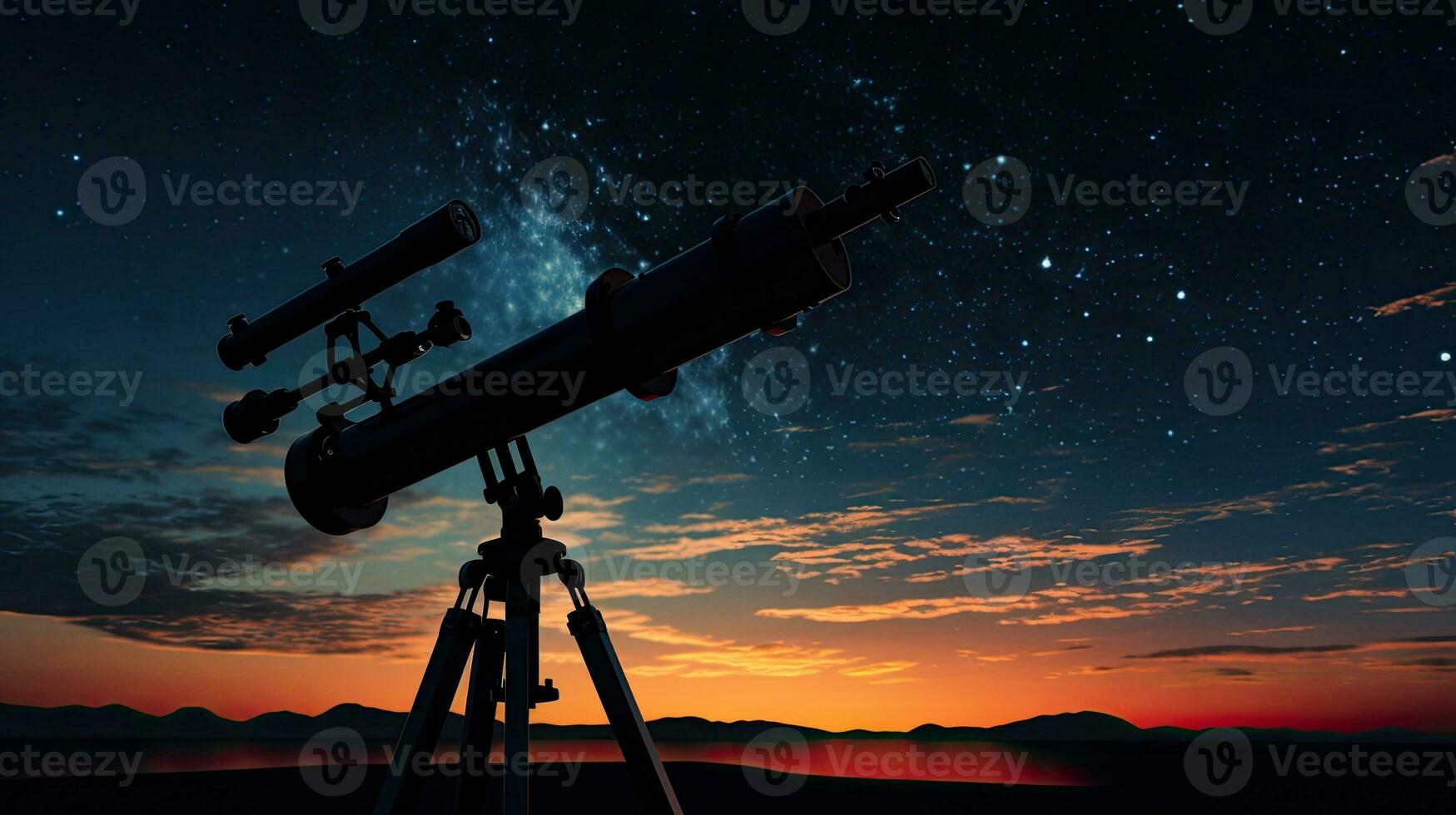 crepuscolo cielo astronomia telescopio silhouette foto