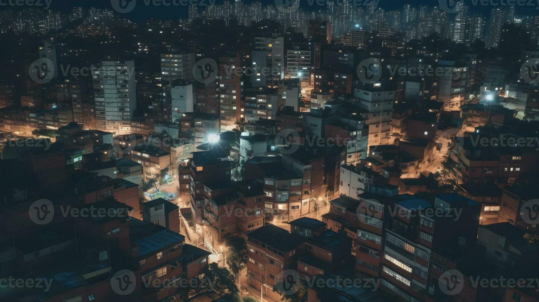 bellissimo metropolitano città grattacielo alto salire edificio nel il notte cielo occupato notte vita, città paesaggio. ai generato foto