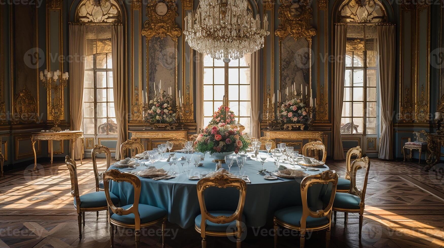 foto di il cenare camera a il palazzo di versaglia, Francia. generativo ai