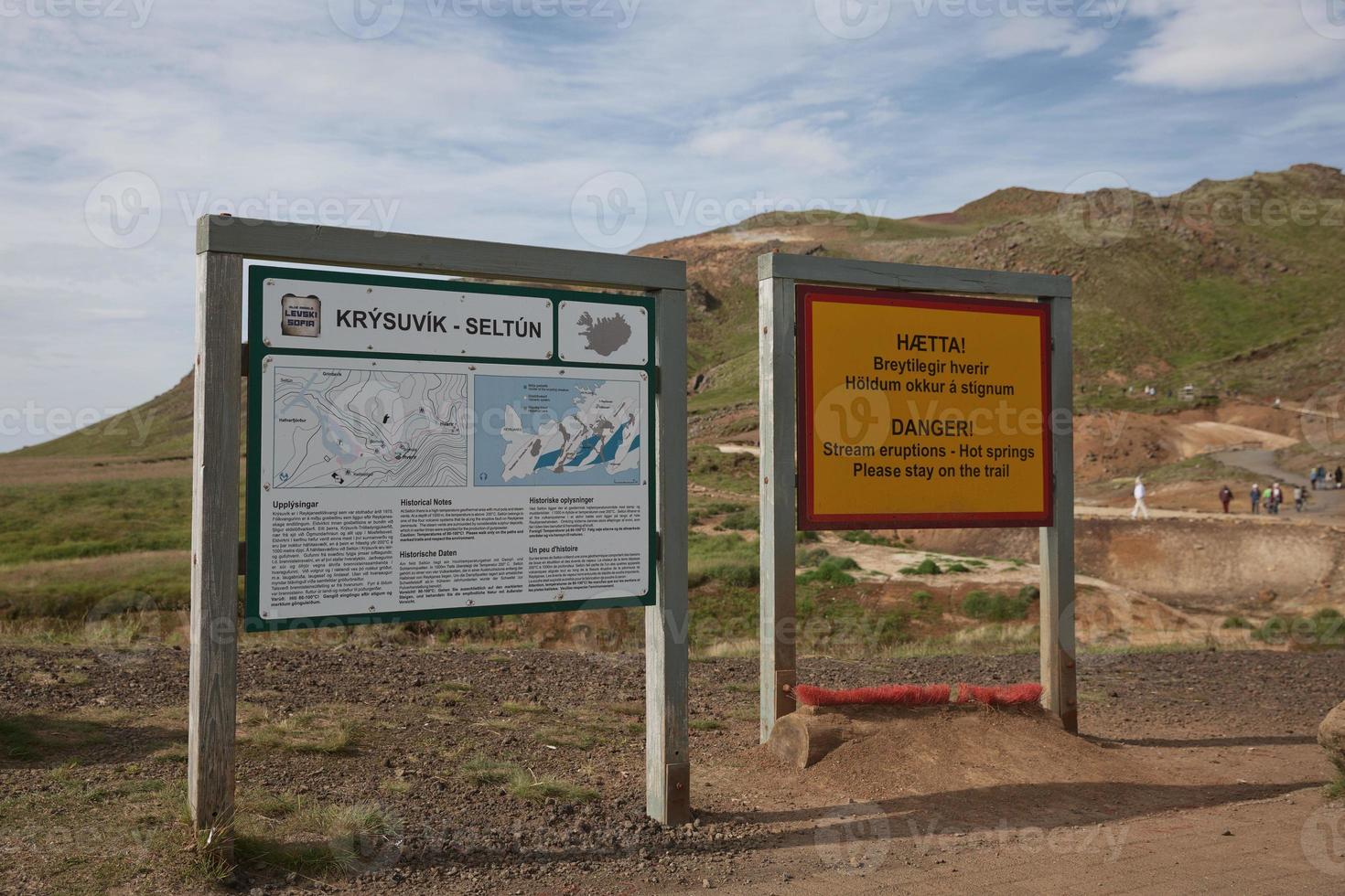 area geotermica di seltun a krysuvik, islanda foto