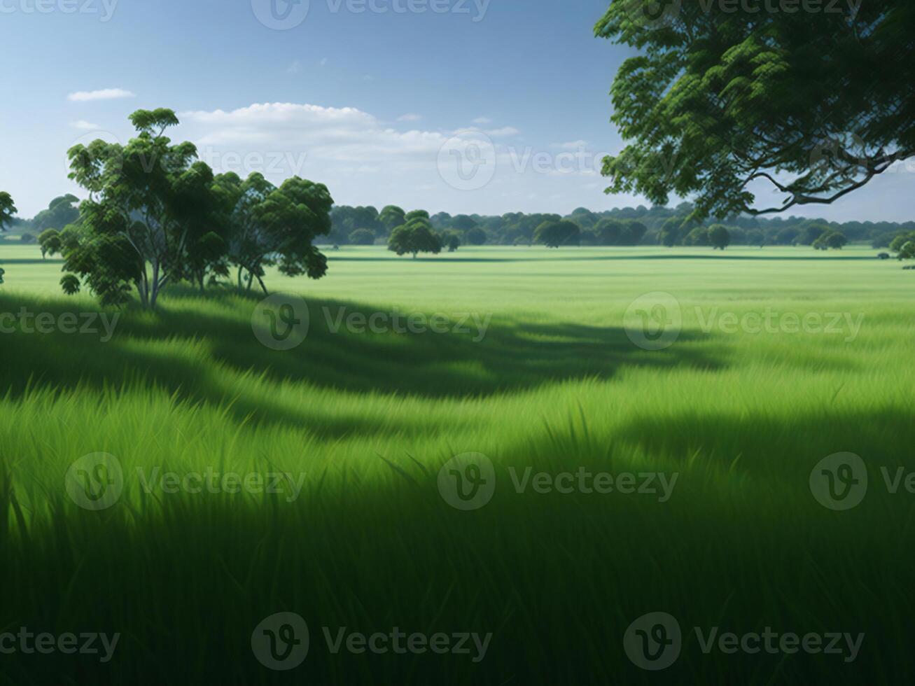 verde erba nel il sole ai generato foto