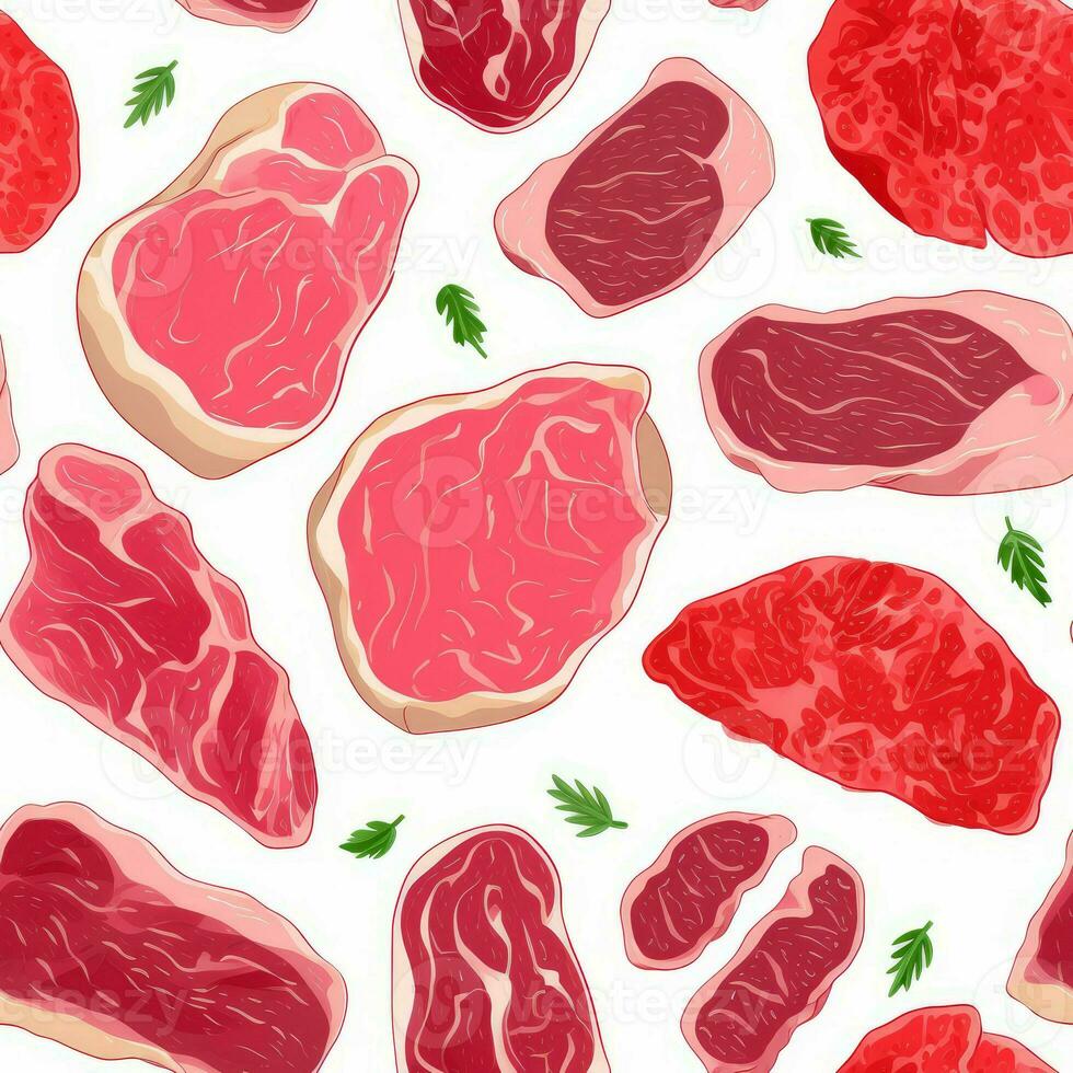 crudo carne controfiletto senza soluzione di continuità modello. creare ai foto