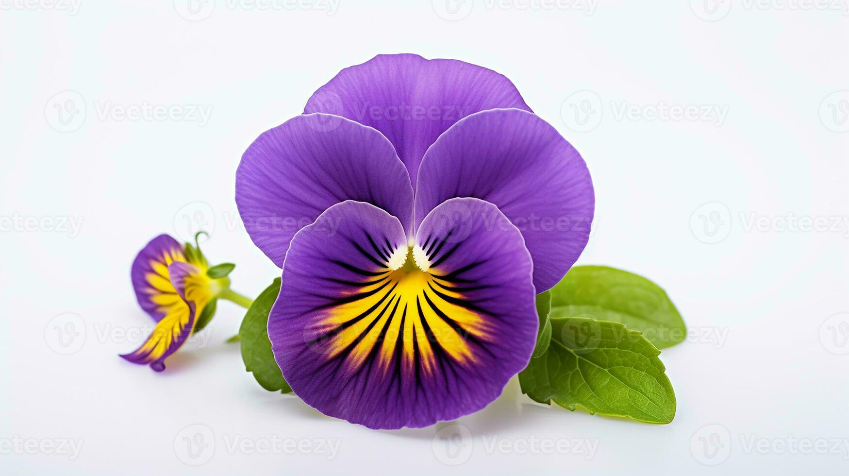 foto di bellissimo viola del pensiero fiore isolato su bianca sfondo. generativo ai