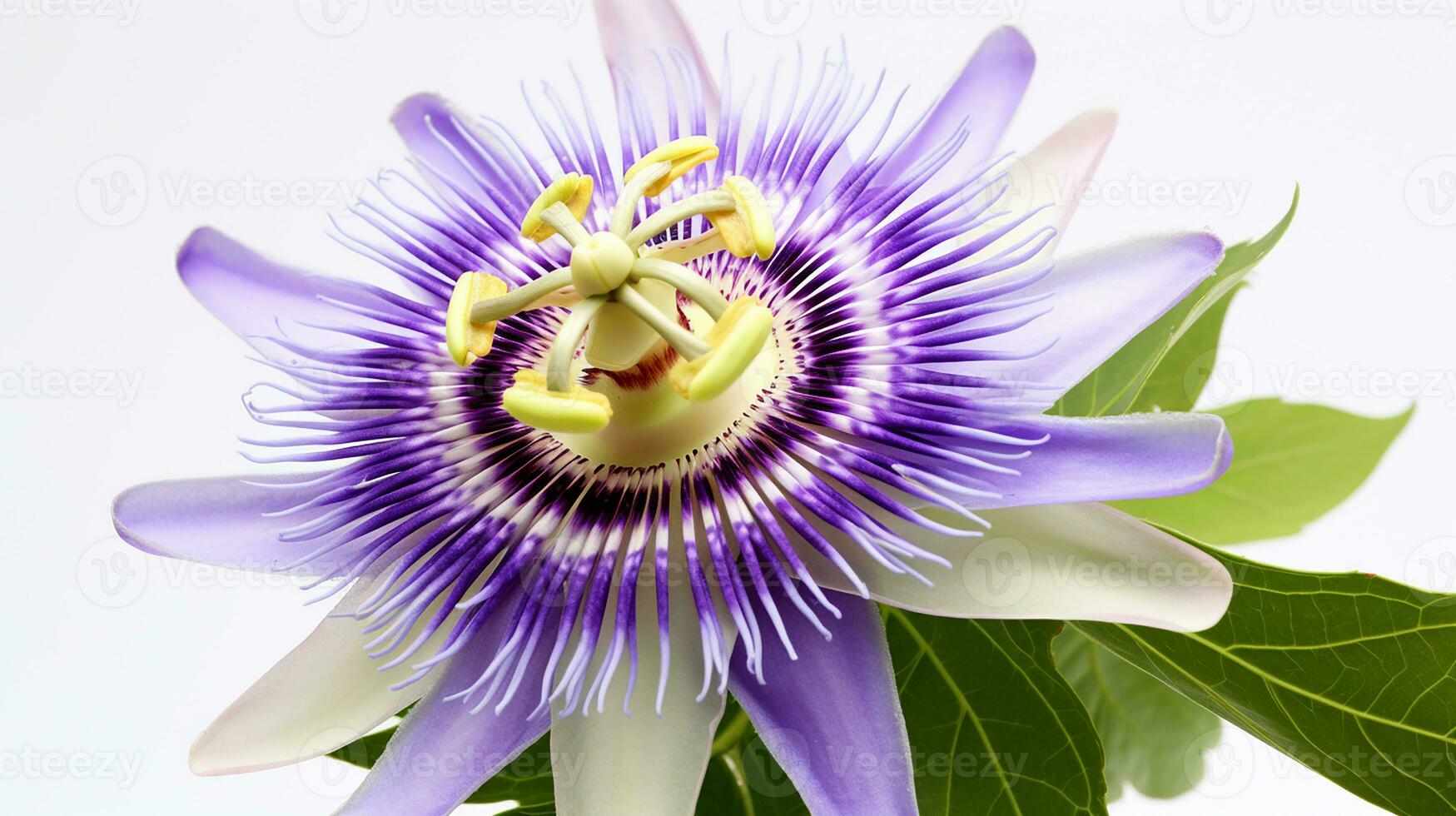 foto di bellissimo fiore della passione fiore isolato su bianca sfondo. generativo ai