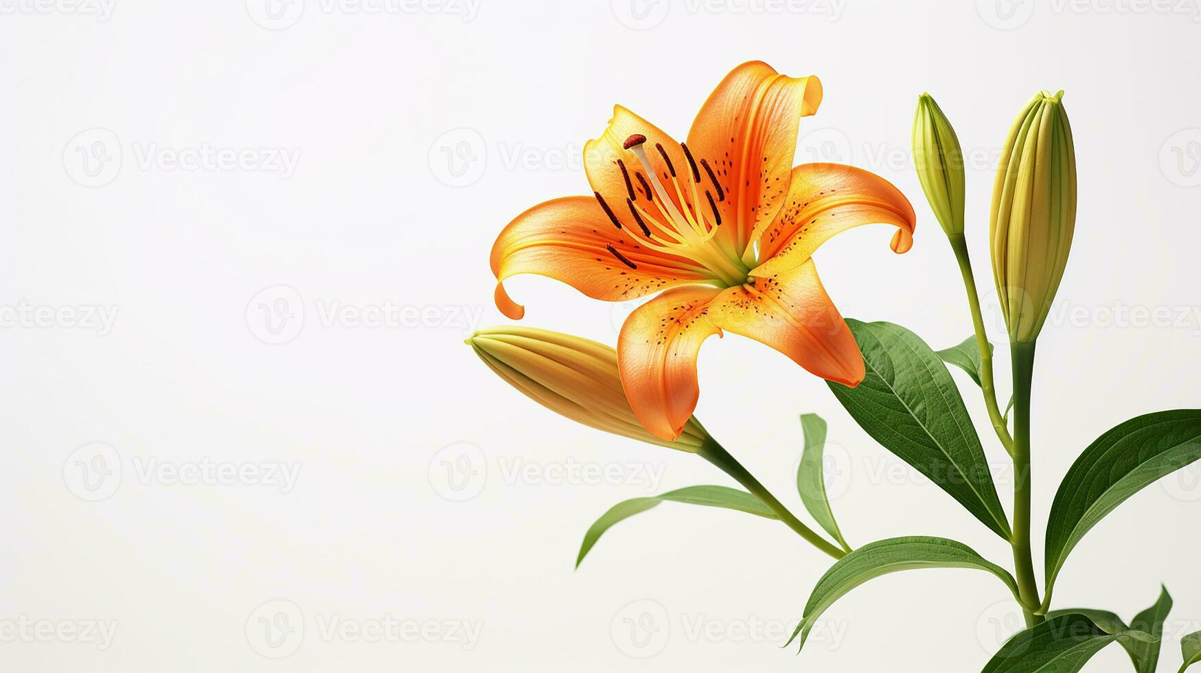 foto di bellissimo lilium fiore isolato su bianca sfondo. generativo ai