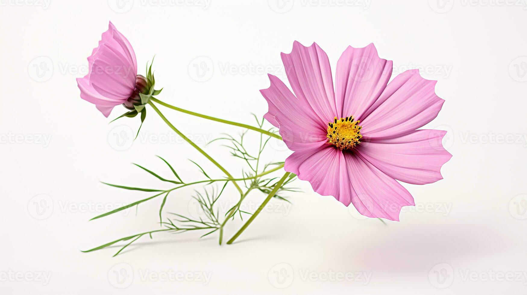 foto di bellissimo cosmo fiore isolato su bianca sfondo. generativo ai