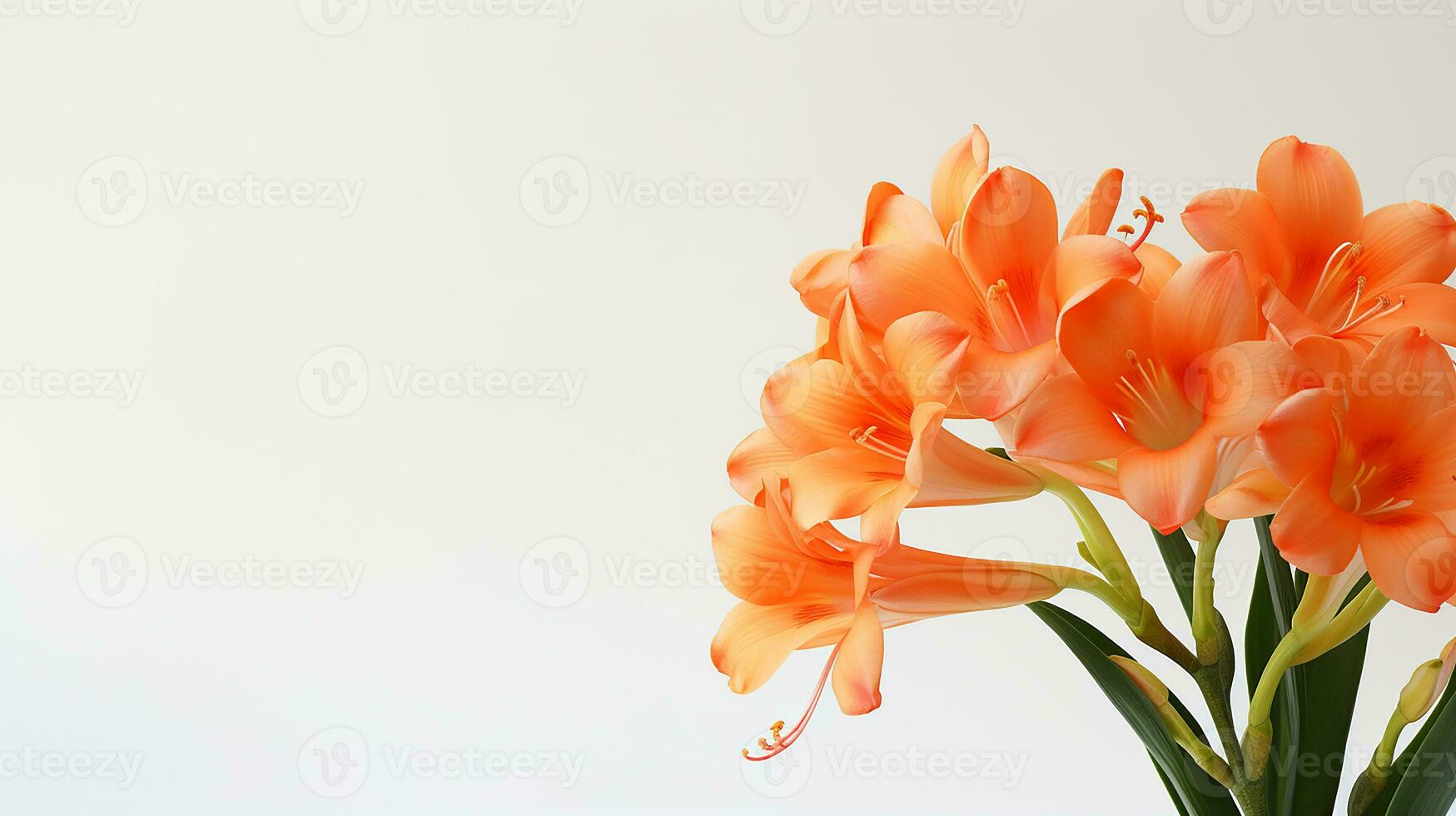 foto di bellissimo clivia fiore isolato su bianca sfondo. generativo ai