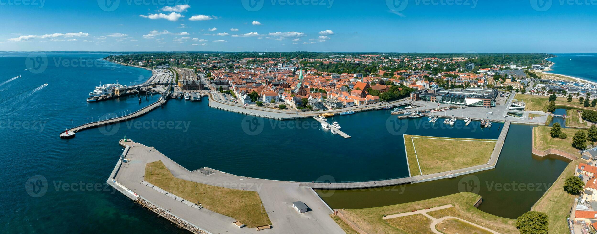 aereo Visualizza di helsingor vecchio cittadina città nel Danimarca. foto