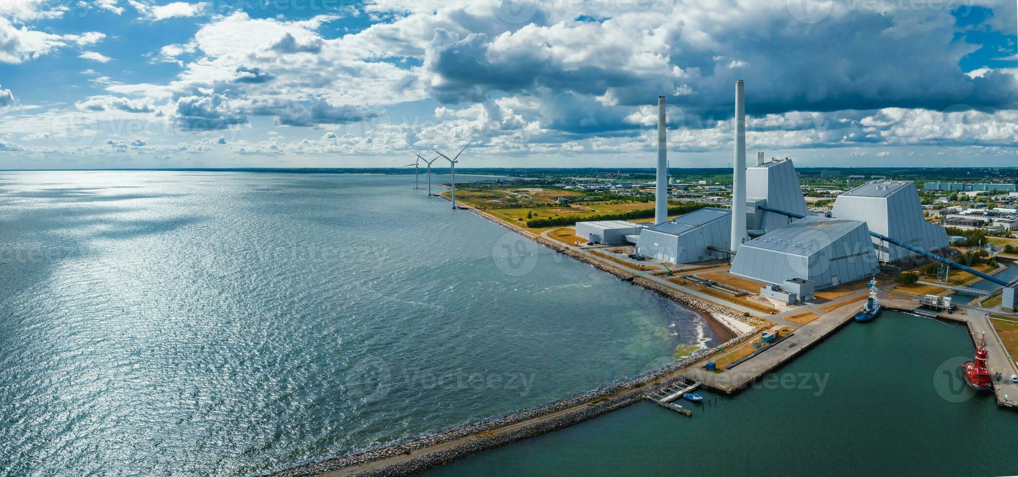 aereo Visualizza di il energia stazione. esg verde energia nel Copenaghen, Danimarca. foto