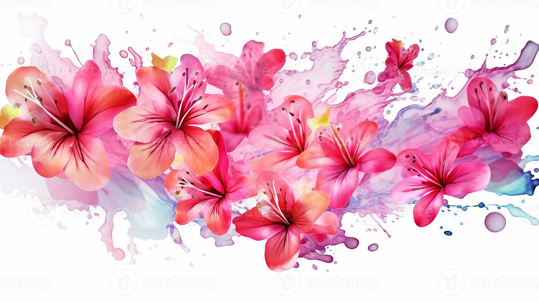 senza soluzione di continuità modello di azalea fiore nel acquerello stile isolato su bianca sfondo. azalea fiore struttura sfondo. generativo ai foto