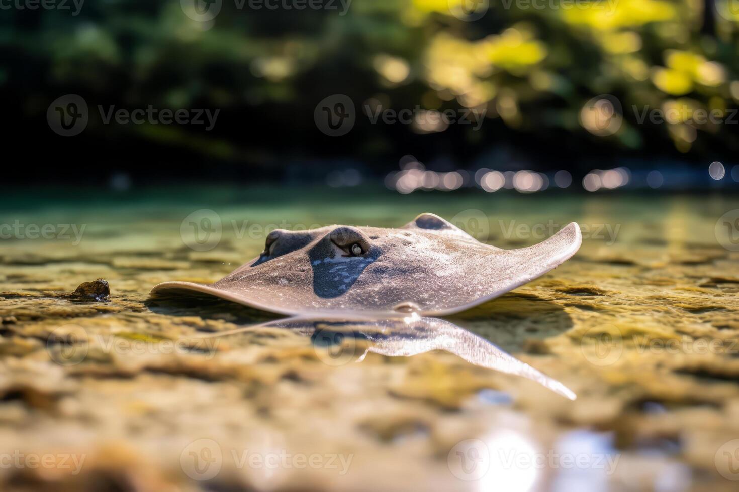 Stingray nel natura largo vita animali. ai generato. foto