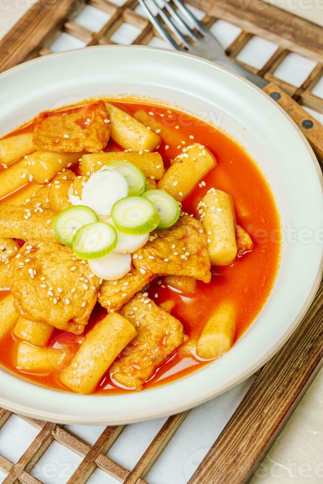 tteokbokki, Saltato in padella riso torta foto