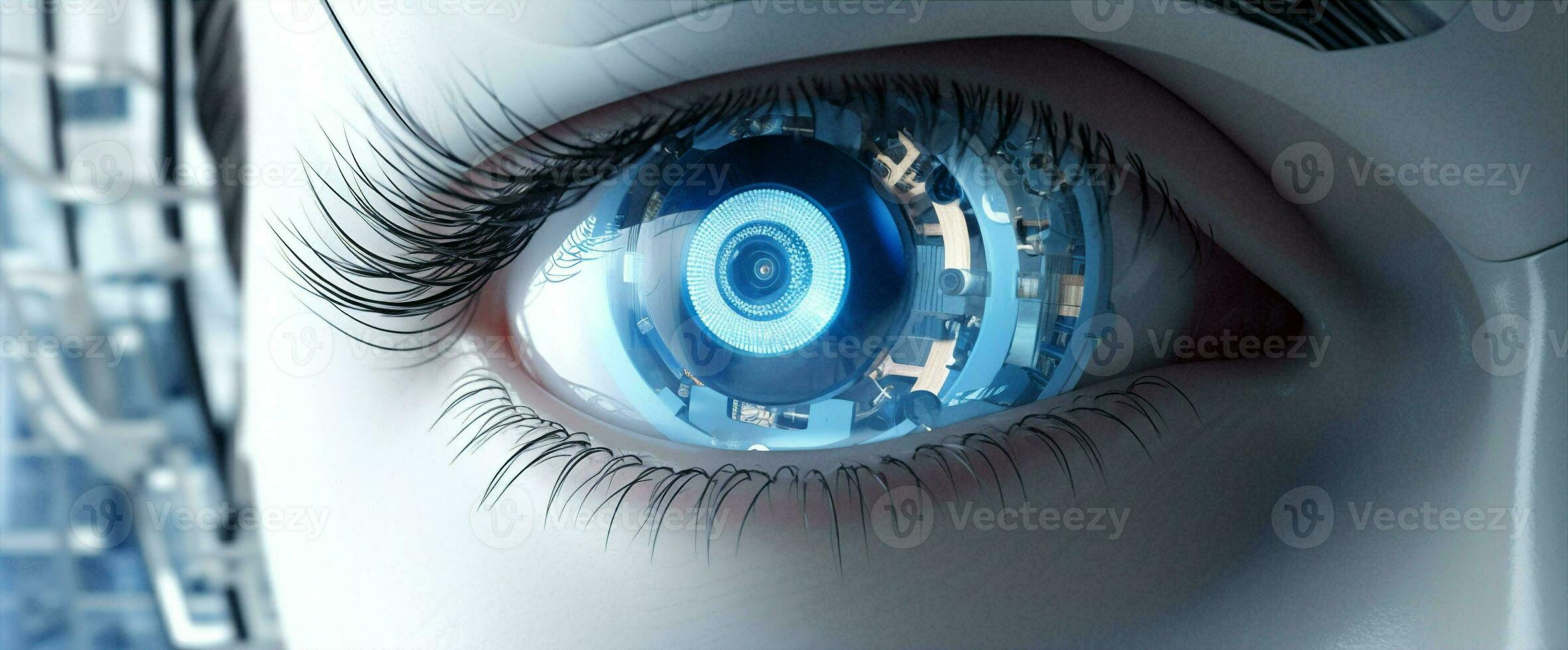 donna tecnologia occhio robotica foto