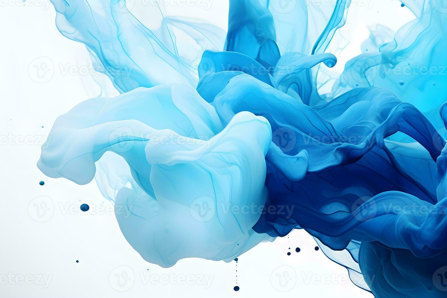 astratto blu liquido acrilico colori e inchiostro nel acqua, ai creare foto