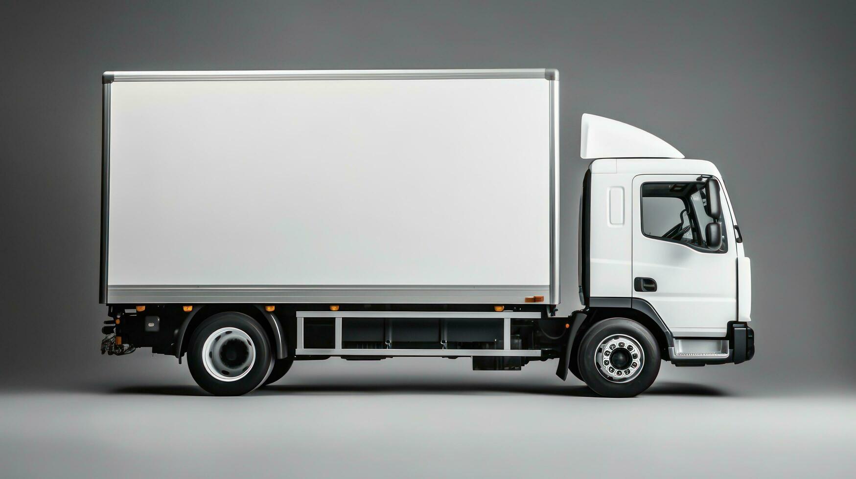 modello camion con un' bianca corpo. lato Visualizza. foto