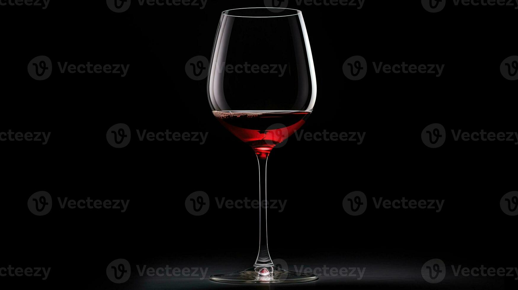 un' bicchiere di rosso vino su un' alto gamba contro un' nero sfondo. silhouette concetto foto