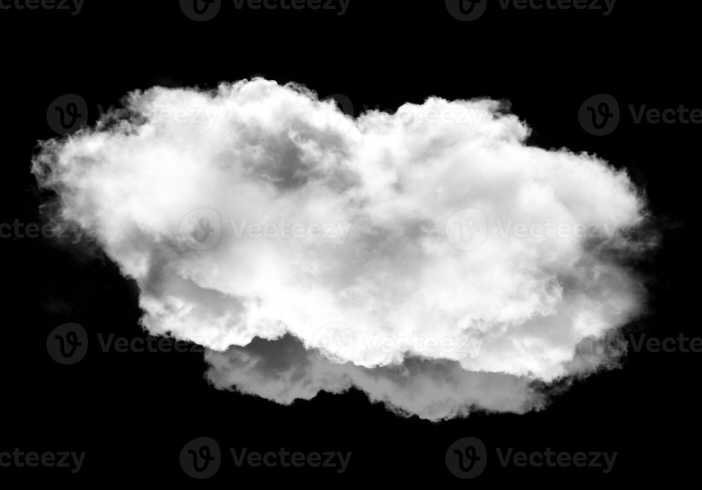 singolo bianca nube al di sopra di nero sfondo foto