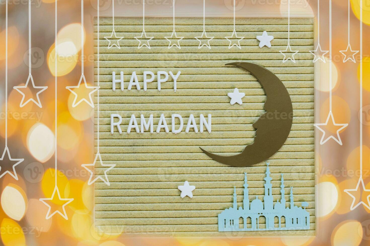Fai da te contento Ramadan sughero tavola foto