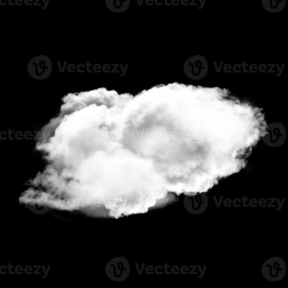 singolo bianca soffice nube isolato al di sopra di nero sfondo foto