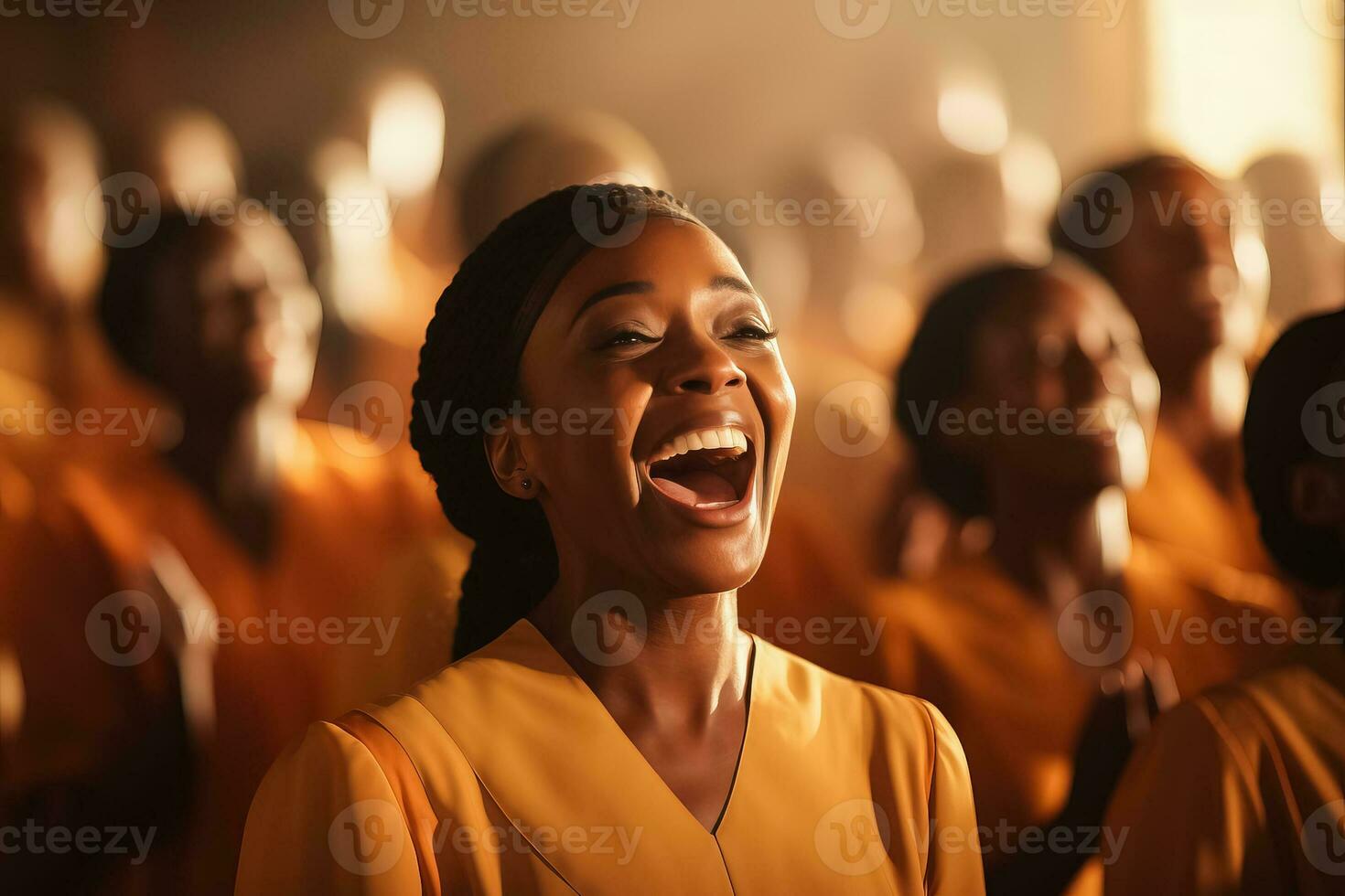 coro di cristiano vangelo cantanti lodando signore Gesù Cristo foto