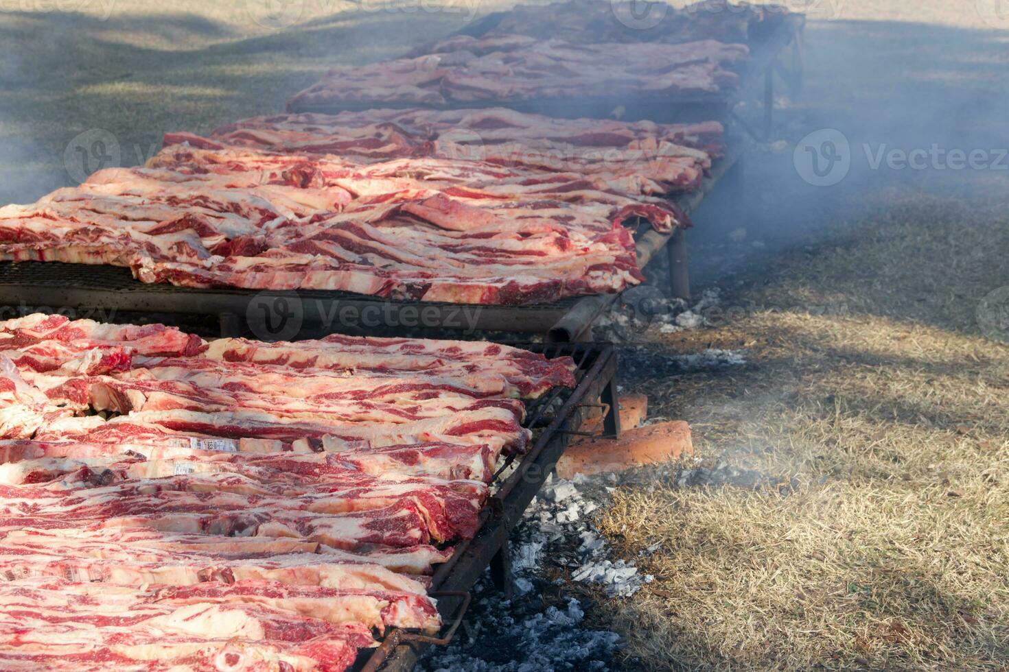 tradizionale carne grigliato su il griglia nel il argentino campagna foto