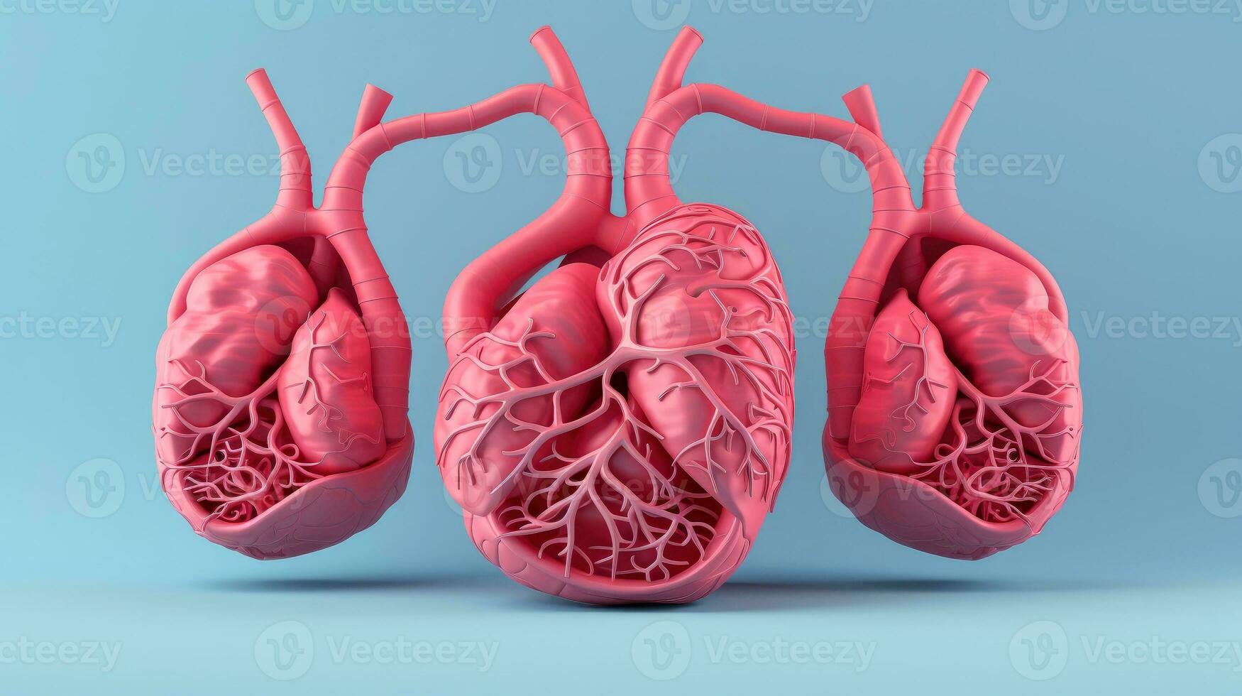 3d illustrazione modello di il umano organo sistema, anatomia, nervoso, circolatorio, digestivo, escretore, urinario e osso sistemi. medico formazione scolastica concetto, generativo ai illustrazione foto