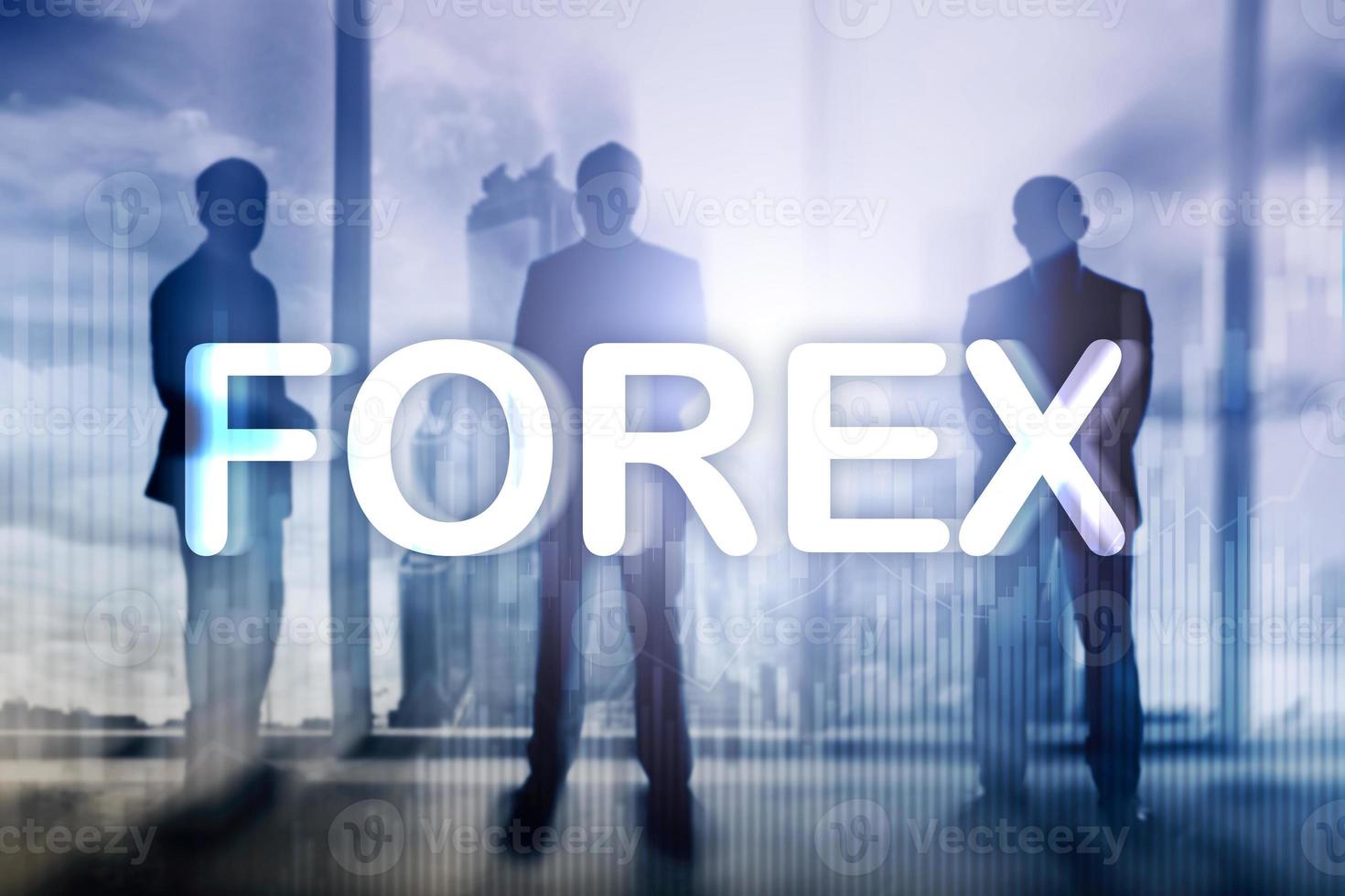 Forex trading e concetto di investimento su sfondo sfocato doppia esposizione. foto