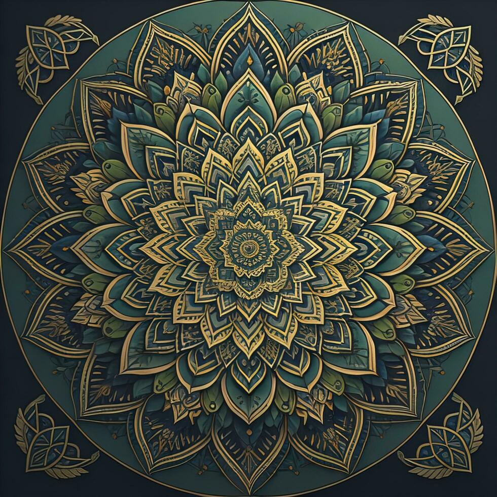 mandala modello. Vintage ▾ decorativo elementi. mano disegnato orientale sfondo. ai generativo foto