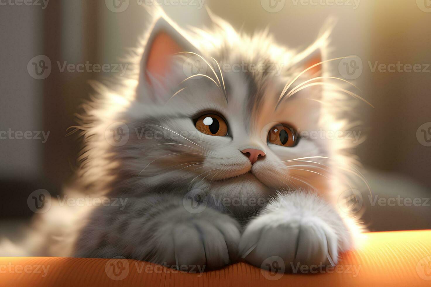 Visualizza di carino adorabile gattino foto