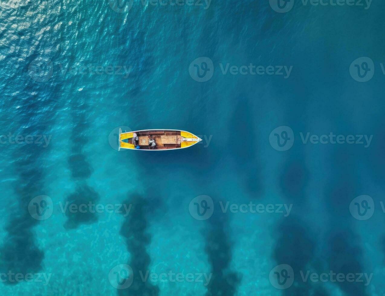 aereo Visualizza aereo Visualizza di poco barca volo a vela su mare foto