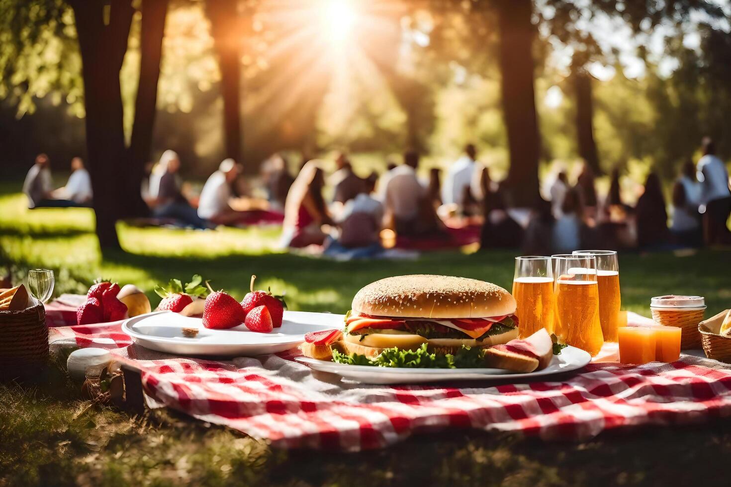 internazionale picnic giorno ai generativo foto